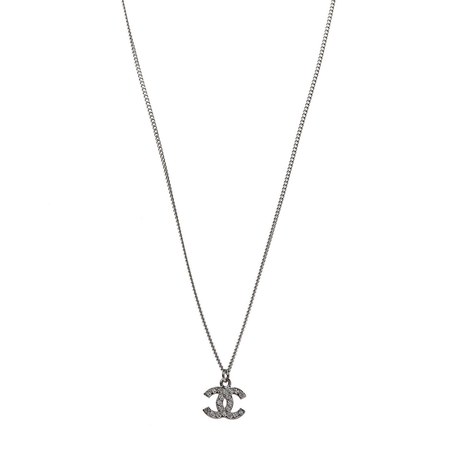 Crystal Timeless CC Necklace Silver