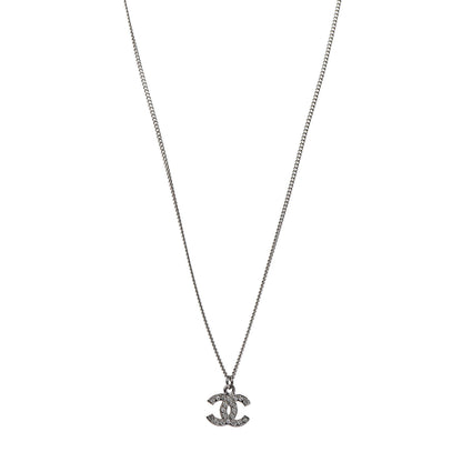 Chanel Crystal Timeless CC Necklace Silver 1 of 5