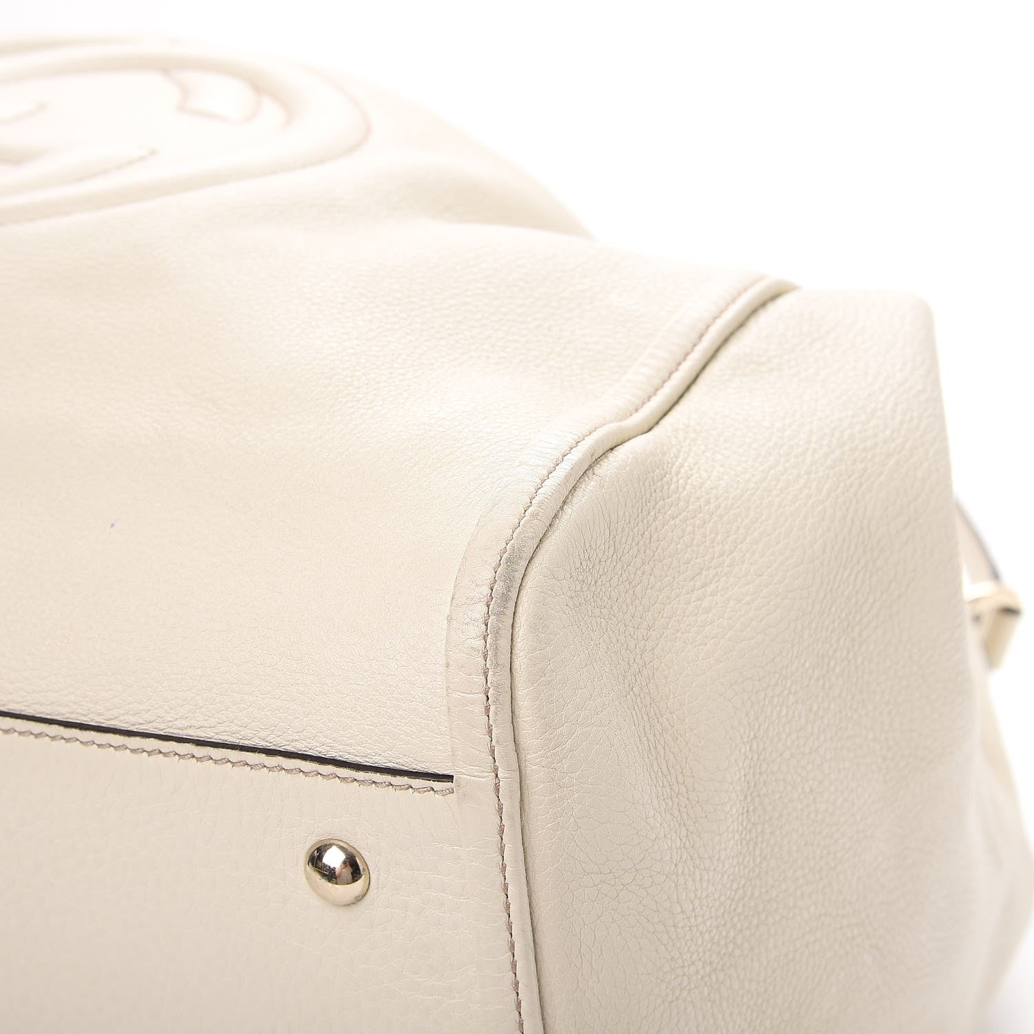 Gucci Pebbled Calfskin Large Soho Shoulder Bag Off White 14 of 15
