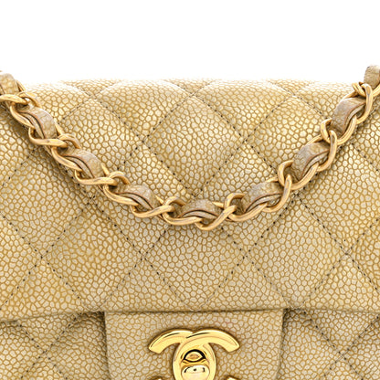 Chanel Metallic Caviar Quilted Mini Rectangular Flap Gold 8 of 11