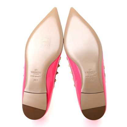 Valentino Garavani Patent Nappa Rockstud Ballerina Flats 36.5 Fuxia Fluo Poudre 5 of 7