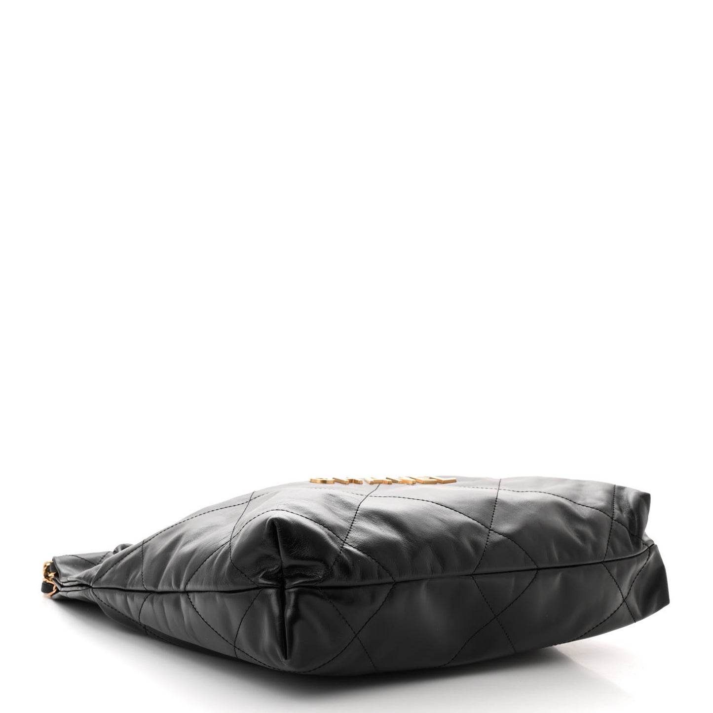 Shiny Calfskin Quilted Small Chanel 22 Black
