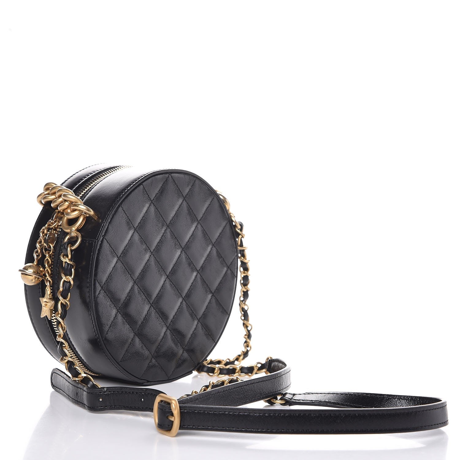 Chanel Glazed Calfskin Round As Earth Evening Bag Black 3 of 8