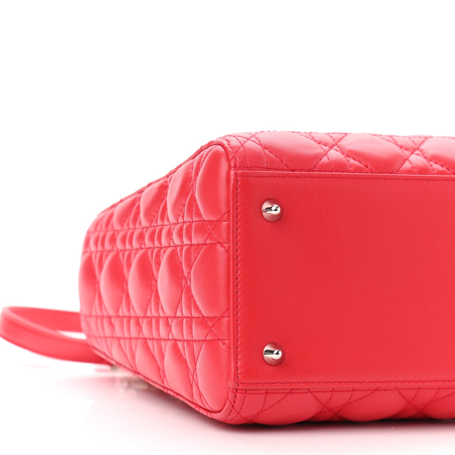 Christian Dior Lambskin Cannage Medium Lady Dior Red 8 of 9