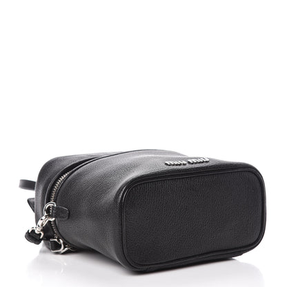 Miu Miu Goatskin Madras Bucket Bag Black 4 of 9