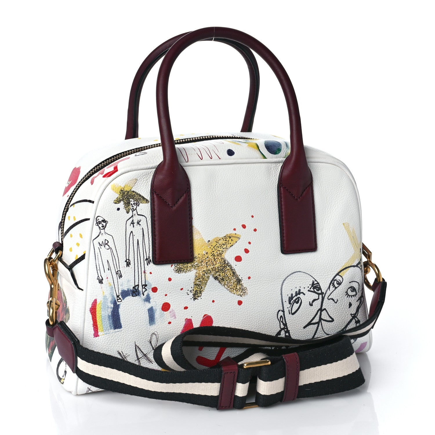 Marc Jacobs Calfskin Graffiti Satchel Bag Off White 2 of 9