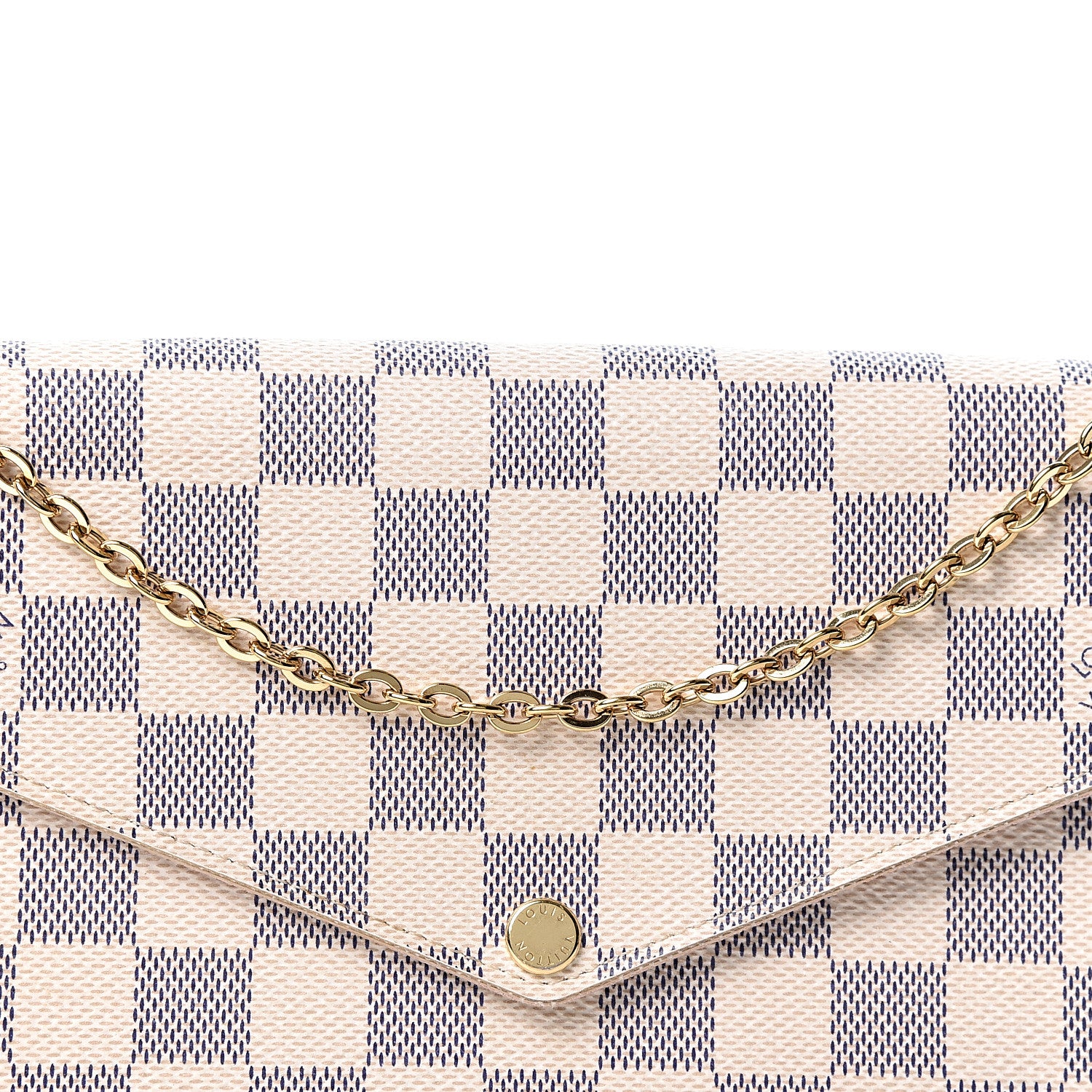 Louis Vuitton Damier Azur Pochette Felicie Chain Wallet Rose Ballerine 12 of 12