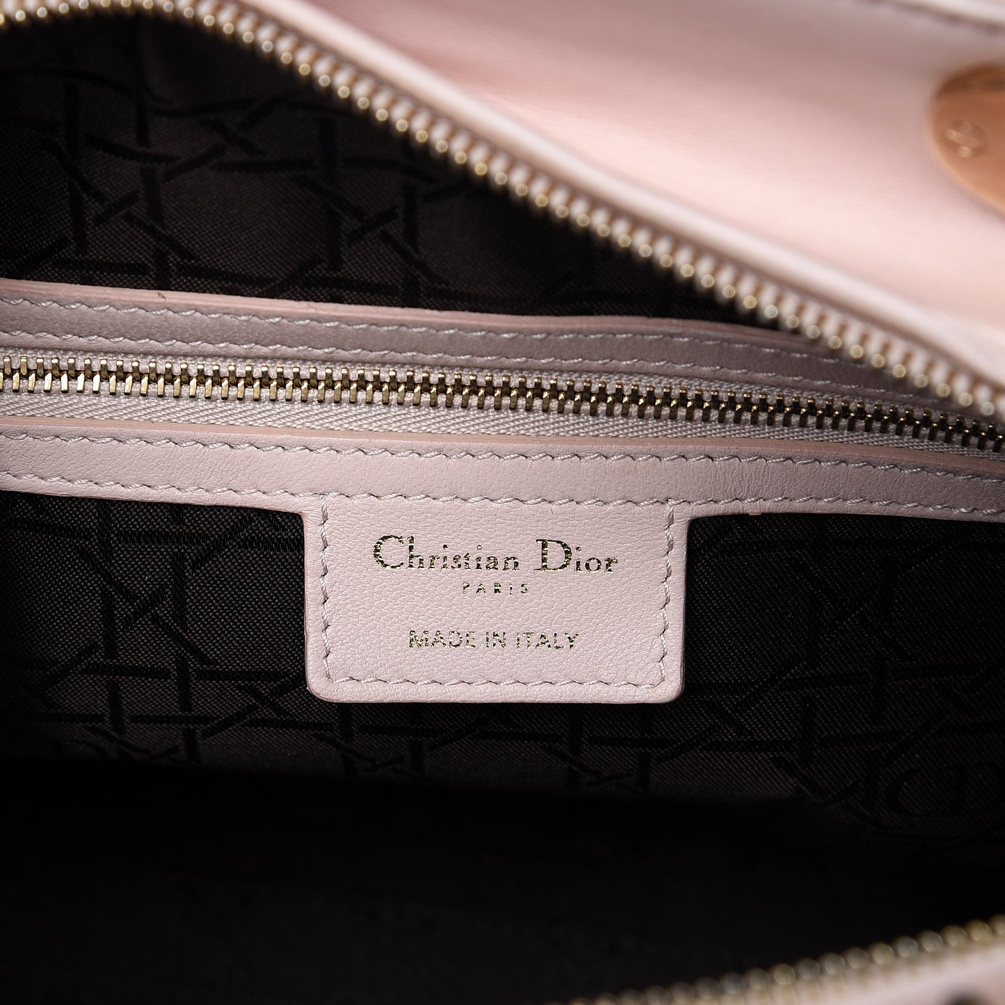 Lambskin Cannage Large Lady Dior Rose Poudre