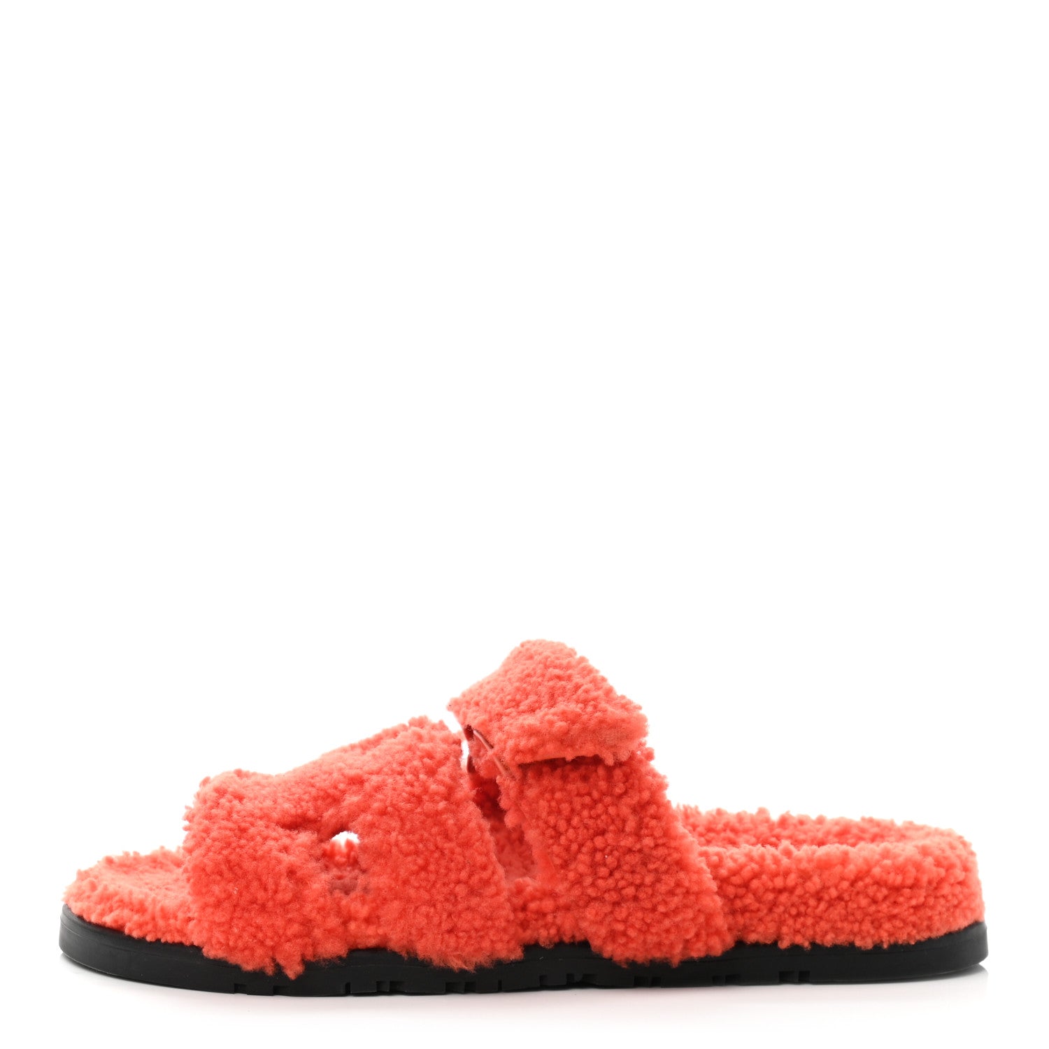 Hermes Woolskin Womens Chypre Sandals 38.5 Orange 1 of 8