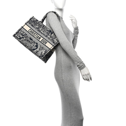 Christian Dior Canvas Embroidered Medium Dioriviera Toile De Jouy Reverse Book Tote Blue 2 of 11