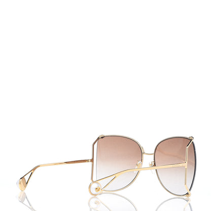 Gucci Oversized Round Sunglasses GG0252S Gold Brown 4 of 8
