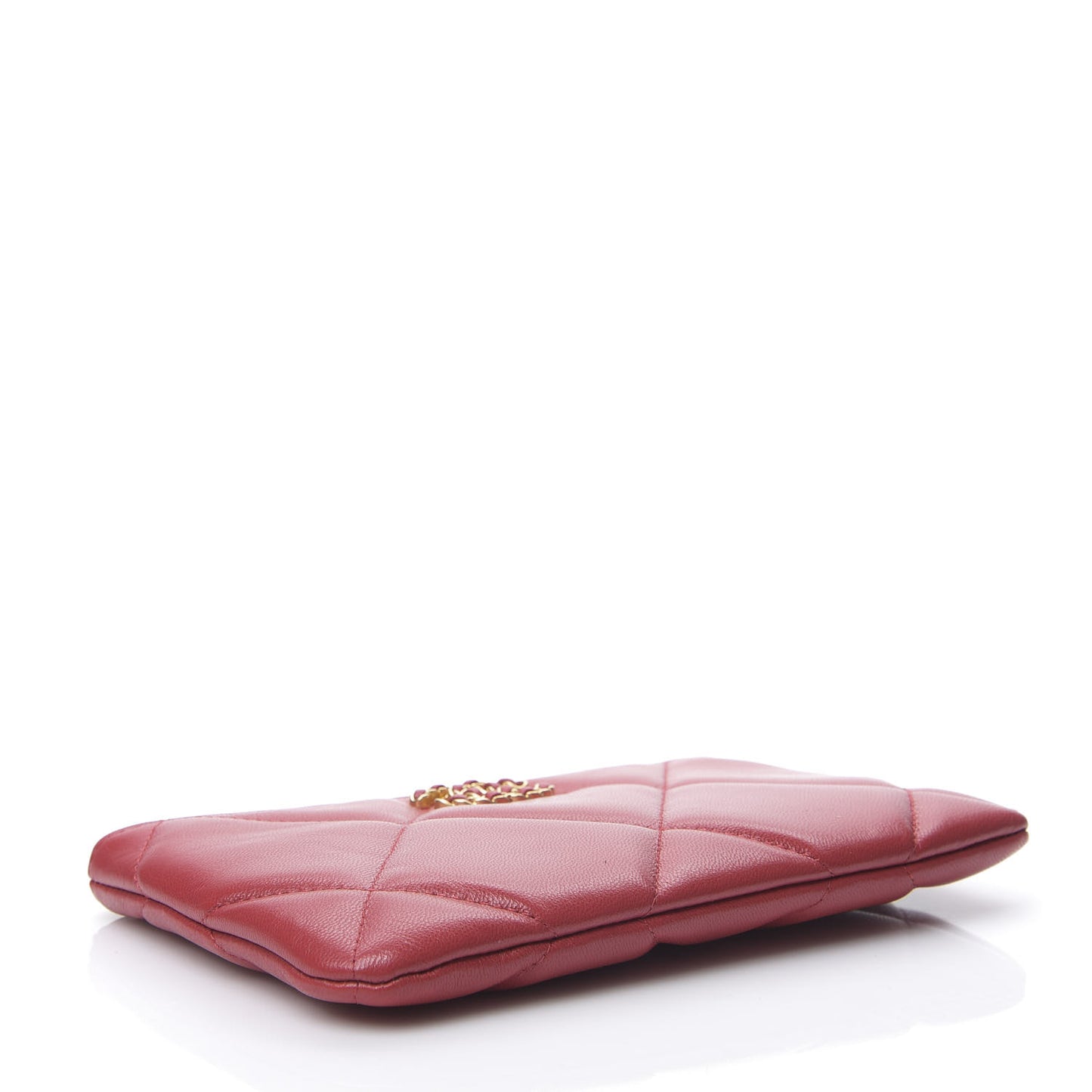 Goatskin Quilted Chanel 19 Cosmetic Case Red