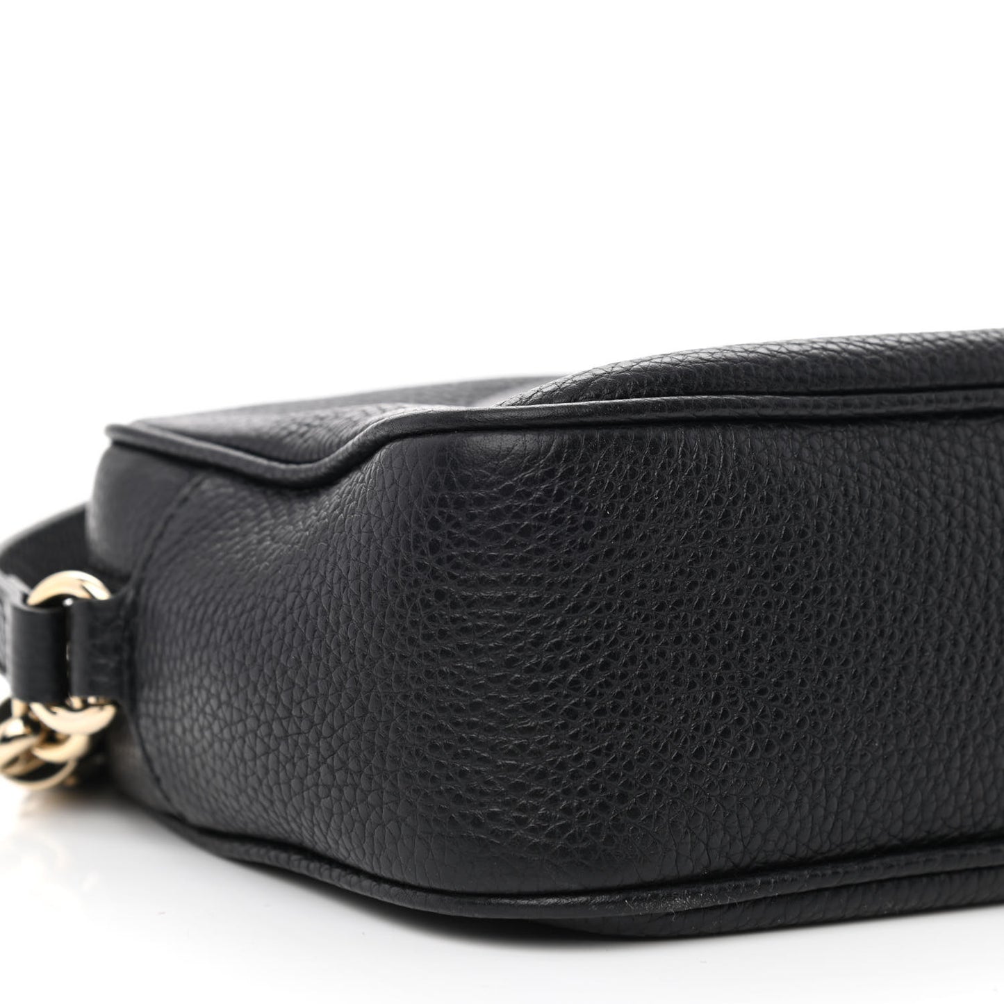Pebbled Calfskin Small Soho Disco Bag Black