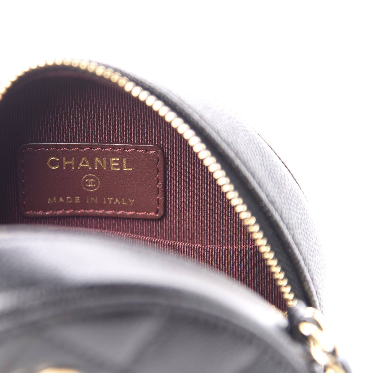 Chanel Caviar Quilted Round Clutch With Chain Black 8 of 10