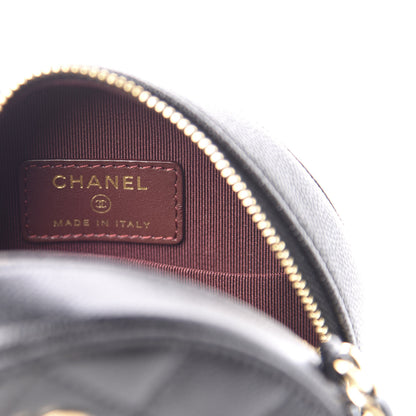 Chanel Caviar Quilted Round Clutch With Chain Black 8 of 10