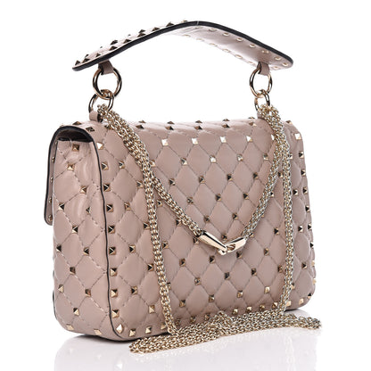 Valentino Garavani Lambskin Medium Rockstud Spike Shoulder Bag Poudre 3 of 8
