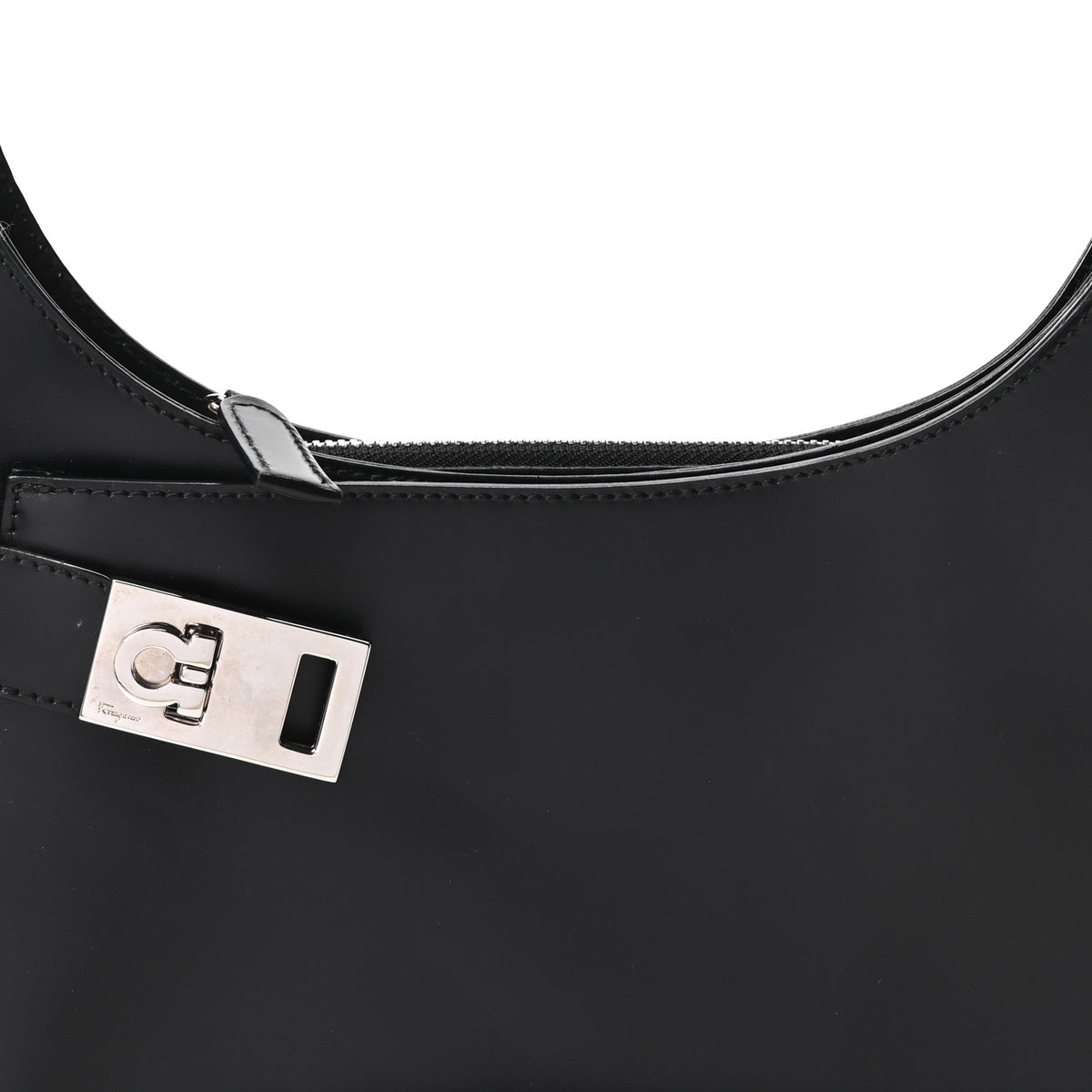 Salvatore Ferragamo Soft Calfskin Gancini Hobo Black 7 of 9