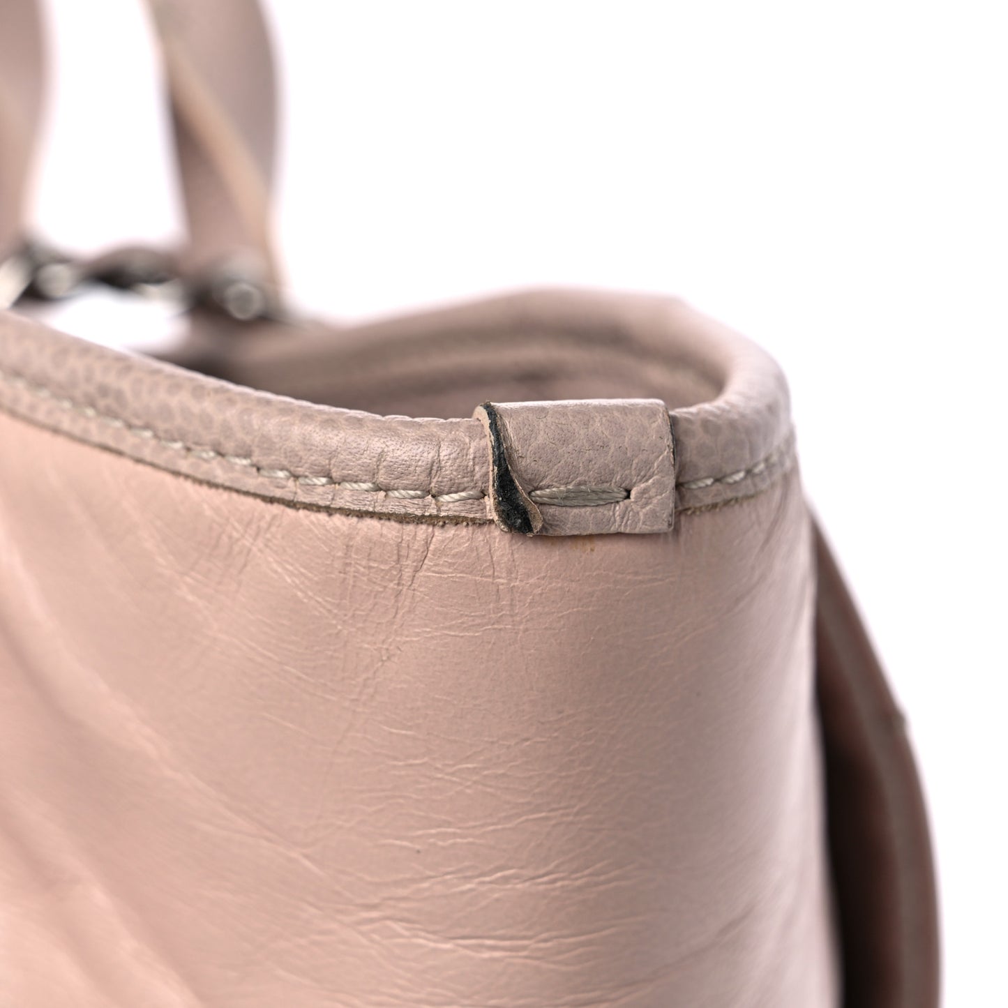 Glazed Calfskin Large Deauville Tote Light Pink