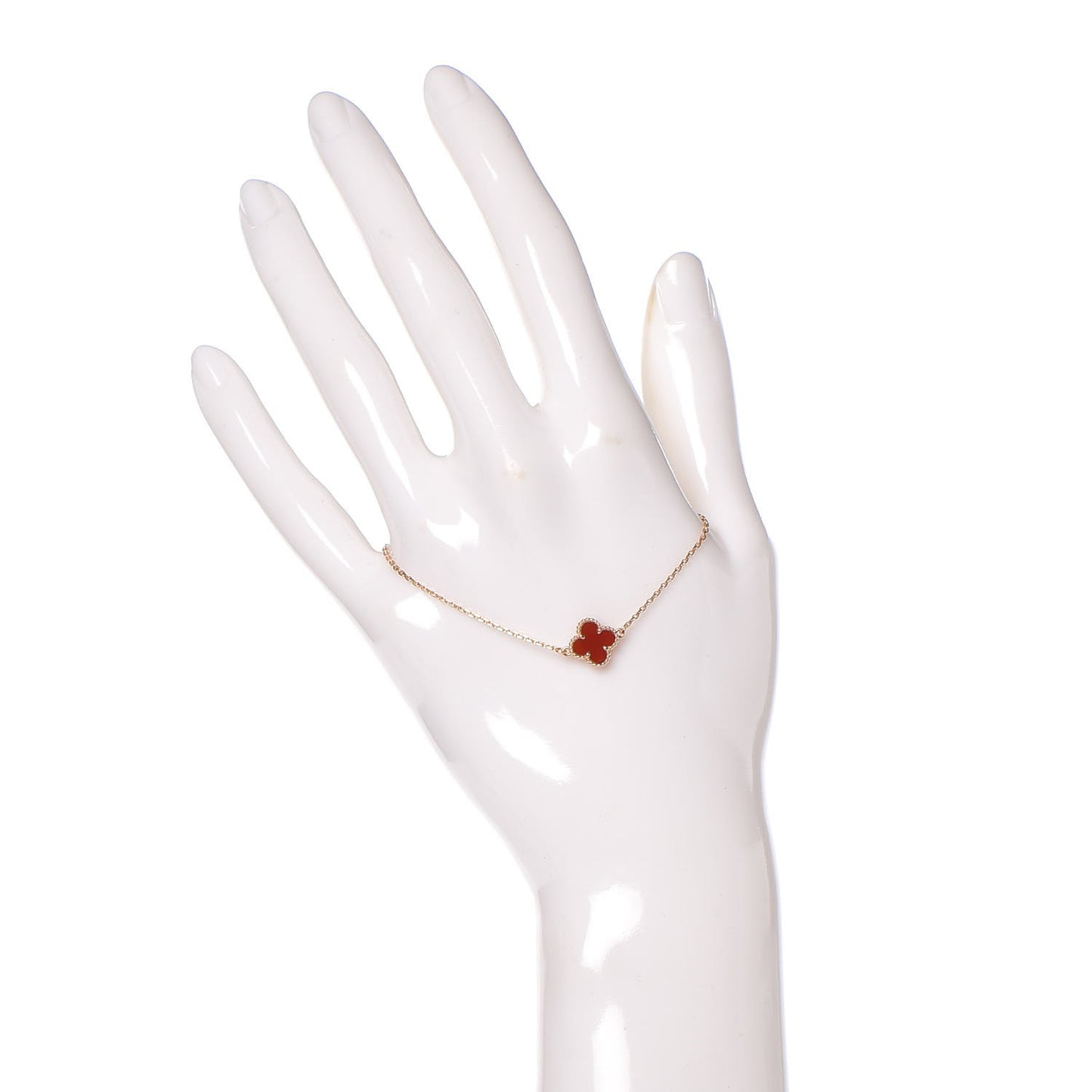 18K Rose Gold Carnelian Sweet Alhambra Bracelet