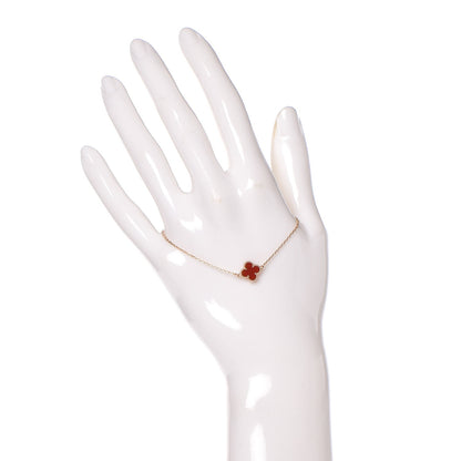 Van Cleef & Arpels 18K Rose Gold Carnelian Sweet Alhambra Bracelet 2 of 4