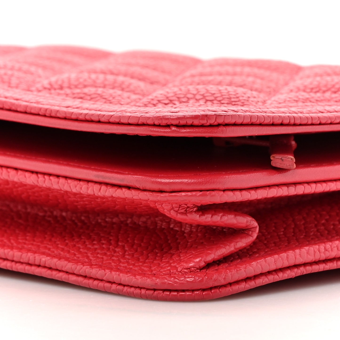 Caviar Quilted Boy Wallet On Chain WOC Dark Pink