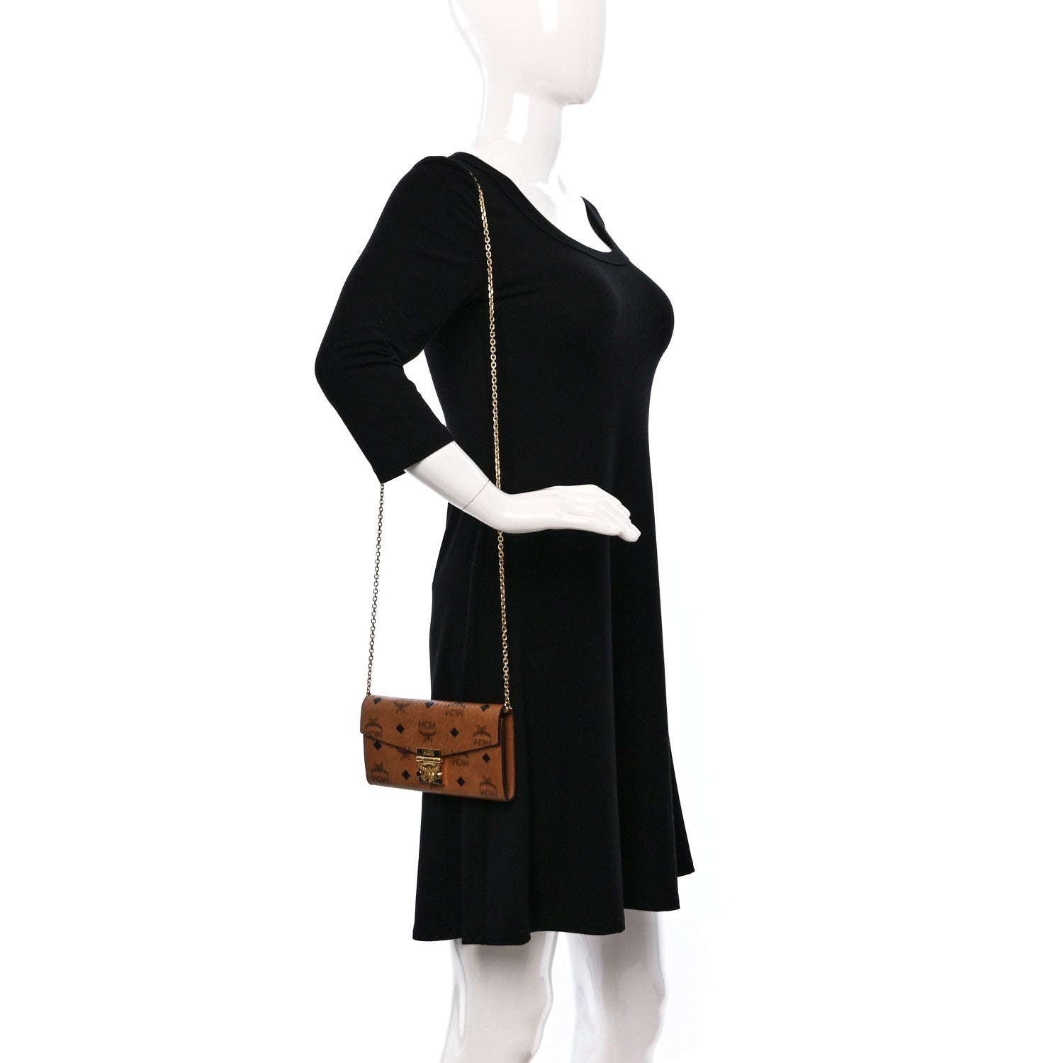 MCM Visetos Large Patricia Wallet On Chain Cognac 2 of 9