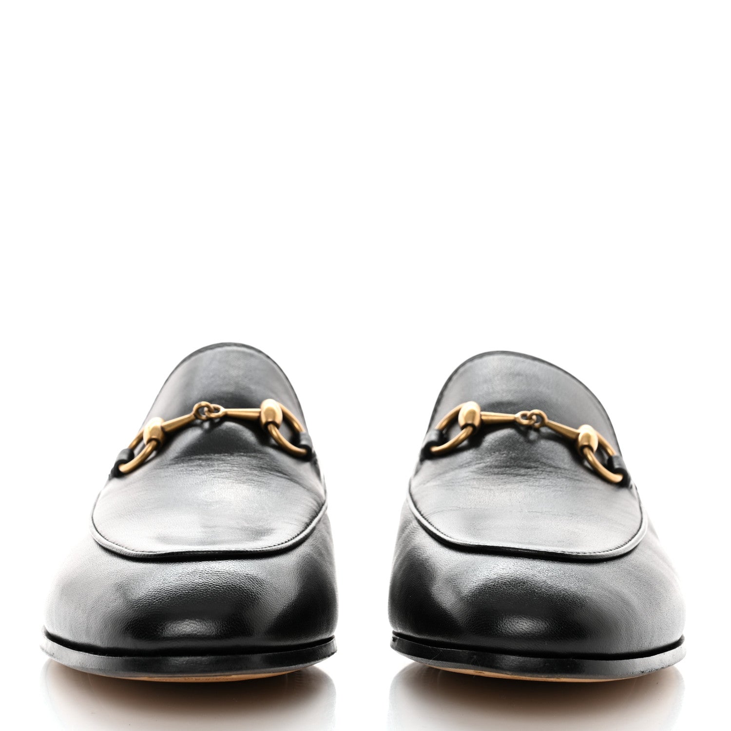Gucci Lambskin Womens Brixton Horsebit Loafers 37 Black 2 of 9
