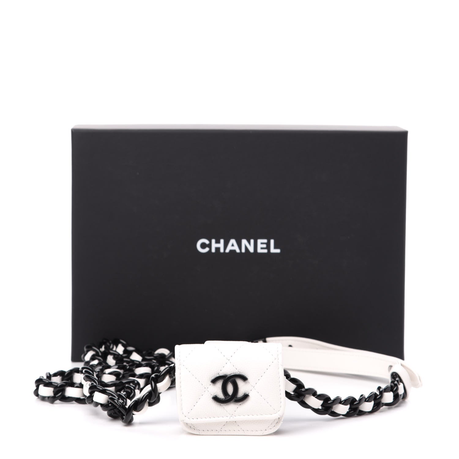 Chanel Caviar Quilted Airpods Pro Holder Belt White 12 of 12