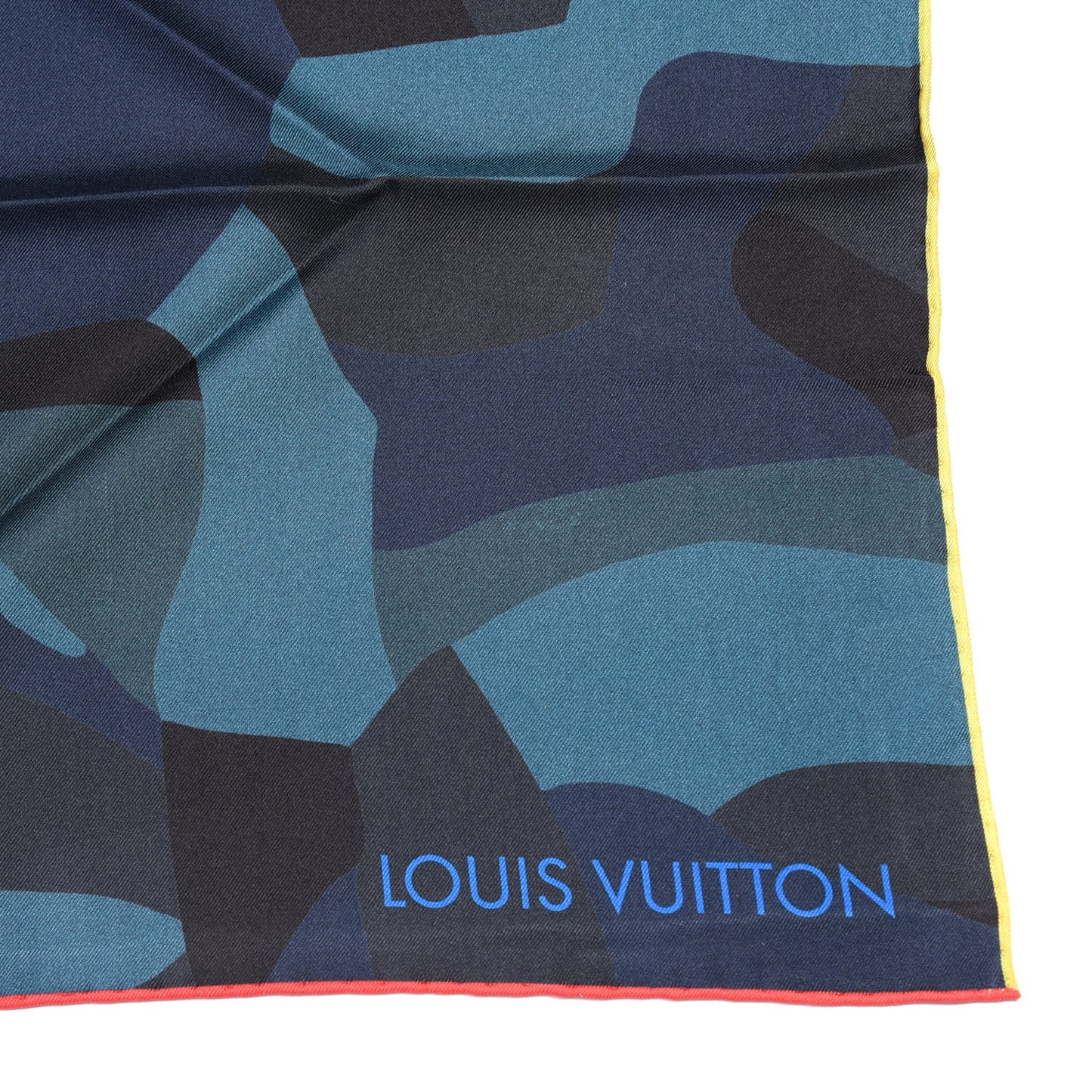 Silk Camouflage SquareScarf Blue