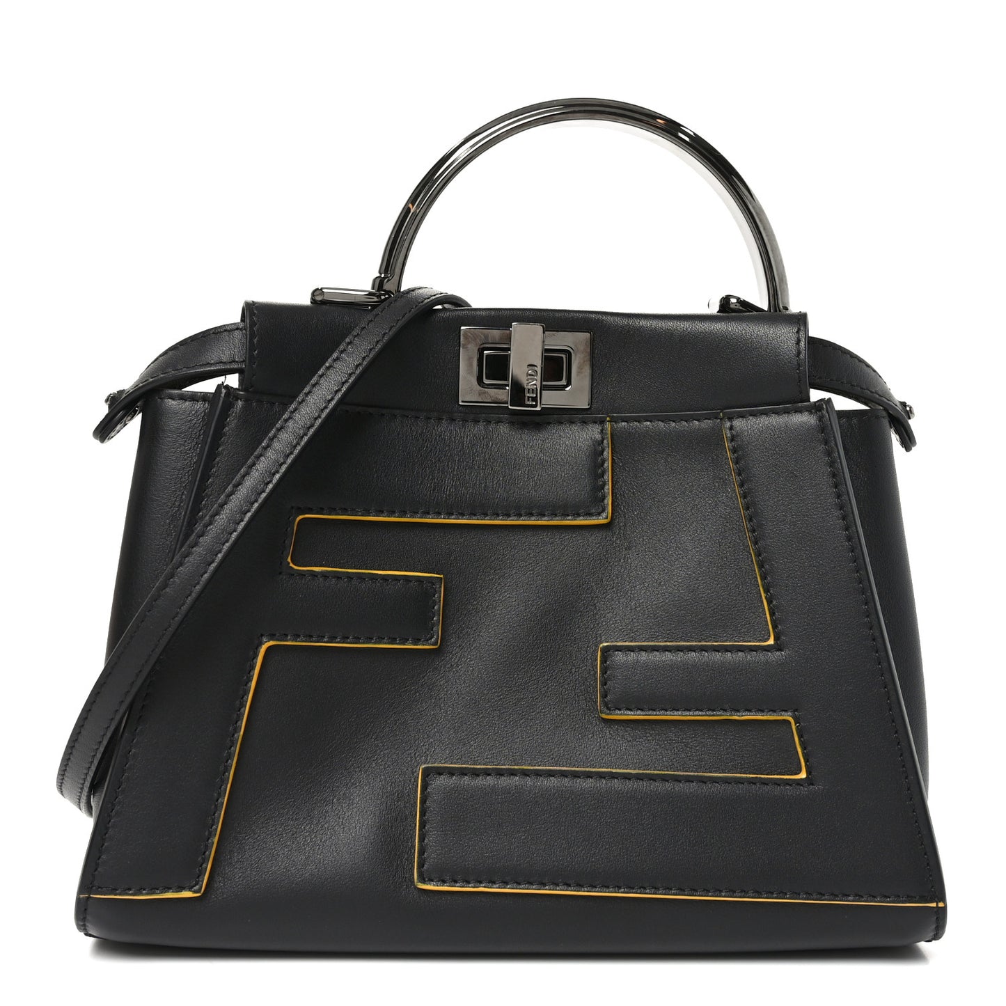 Nappa FF Mini Peekaboo Iconic Satchel Black Sunflower