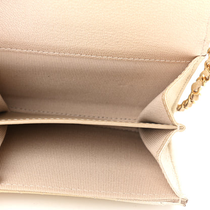 Chanel Metallic Goatskin Quilted Ombre Classic Clutch With Chain Beige 5 of 11