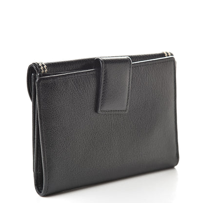 Christian Dior Goatskin Saddle Compact Wallet Black 3 of 11