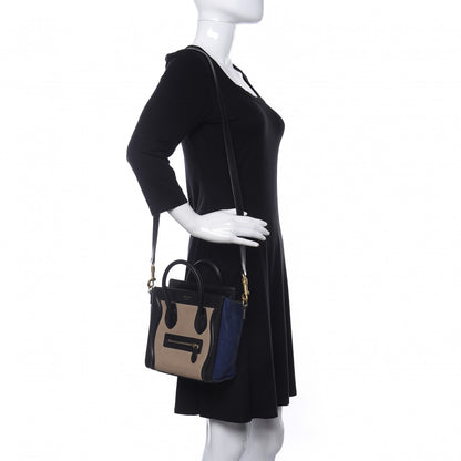 Celine Bullhide Calfskin Nubuck Nano Tri-Color Luggage Light Taupe 2 of 9