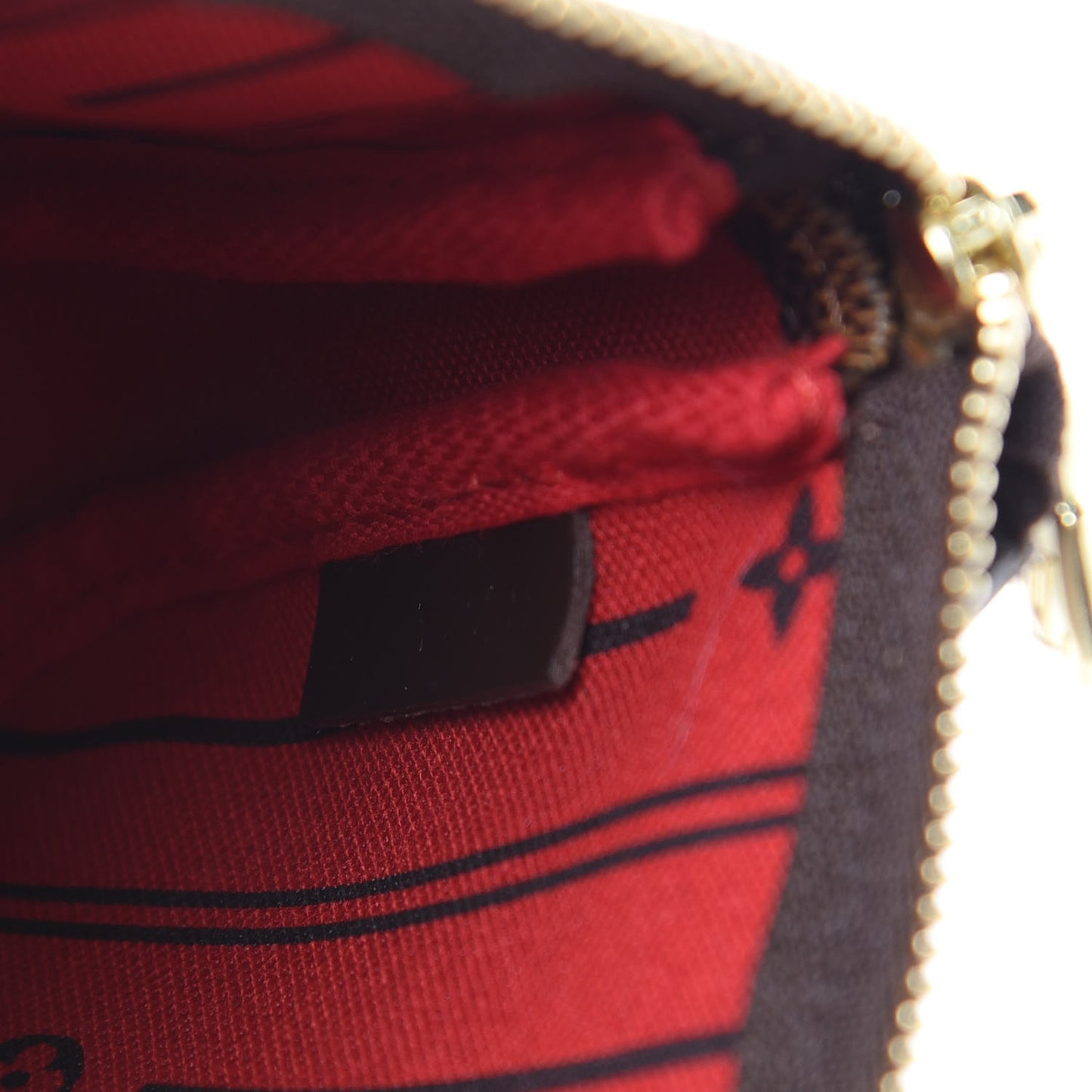 Damier Ebene Complice Trunks and Bags Mini Pochette Accessories Red
