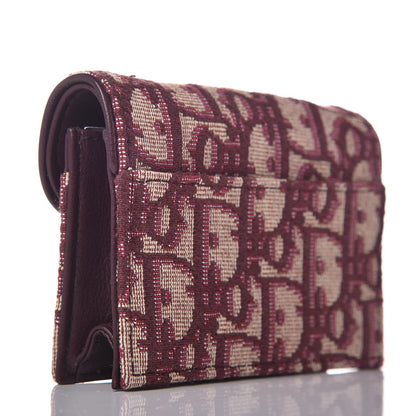 Christian Dior Oblique Saddle Card Holder Bordeaux 3 of 8