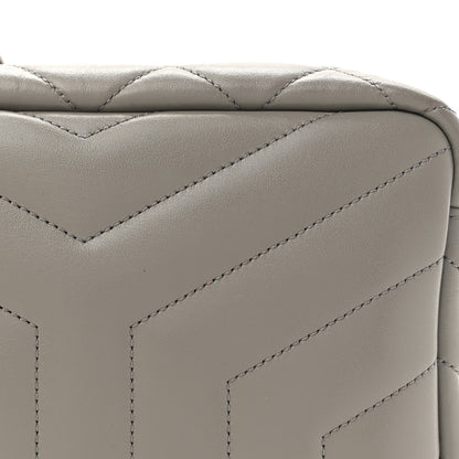 Saint Laurent Calfskin Y Quilted Monogram Small Loulou Bowling Bag Light Gray 8 of 10