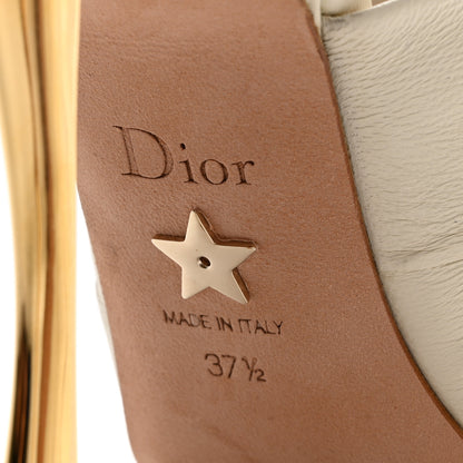 Christian Dior Lambskin D-Fame Mule Sandals 37.5 Off White 7 of 9