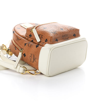 MCM Visetos X-Mini Stark Backpack Cognac White 7 of 8