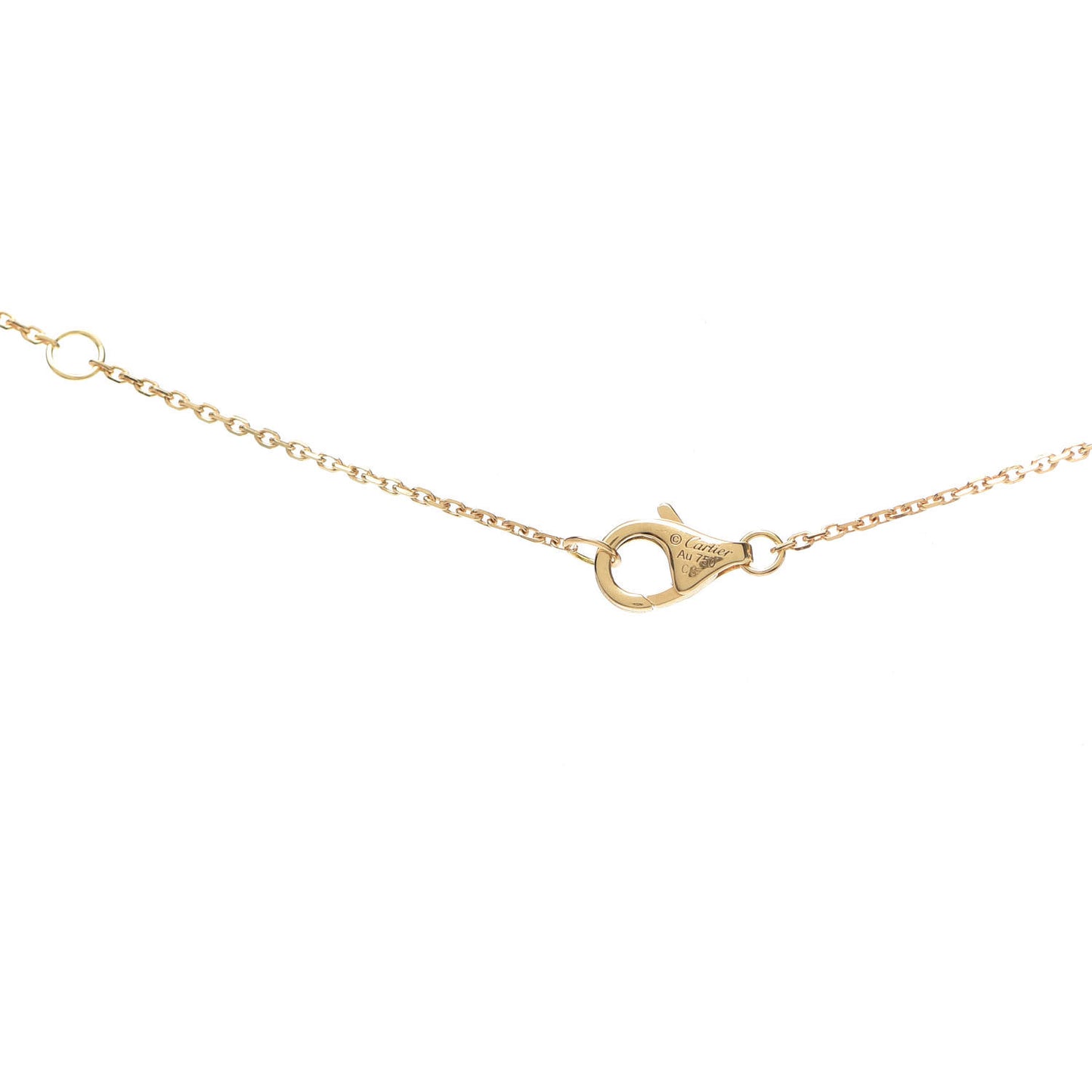 18K Yellow Gold Diamond Mother of Pearl XS Amulette de Cartier Pendant Necklace