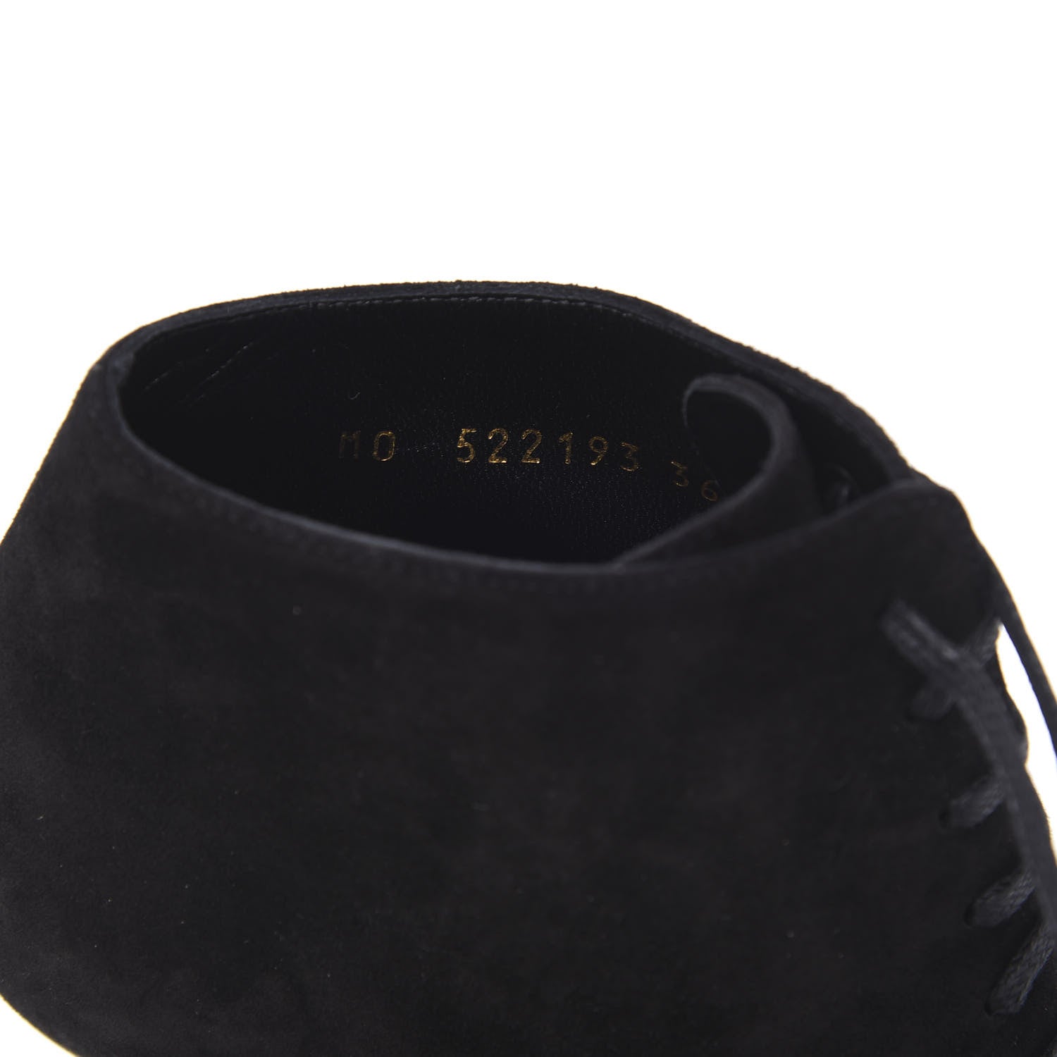 Saint Laurent Suede Kiki Lace-Up Ankle Boot 36 Black 9 of 10