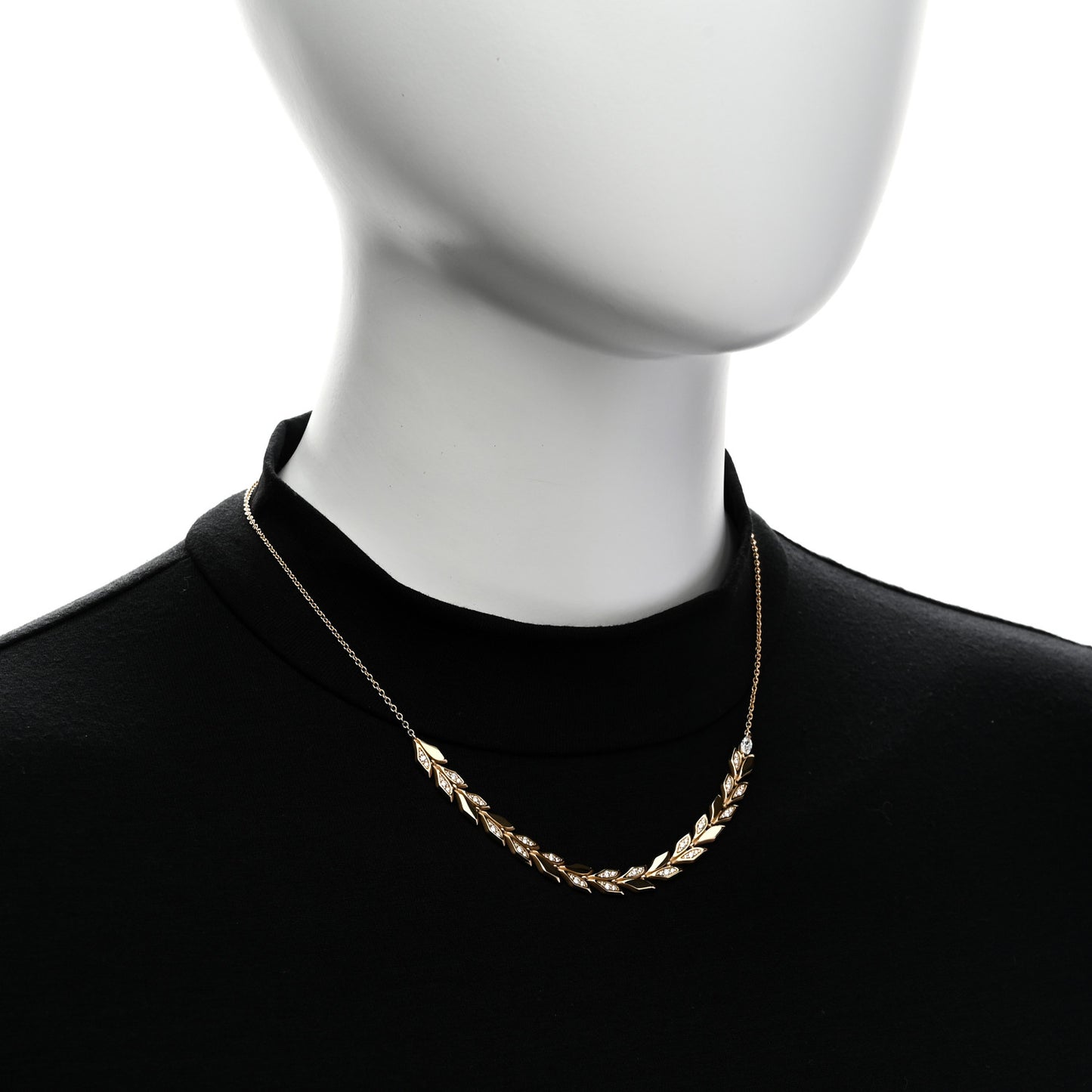 18K Yellow Gold Diamond Victoria Vine East West Necklace