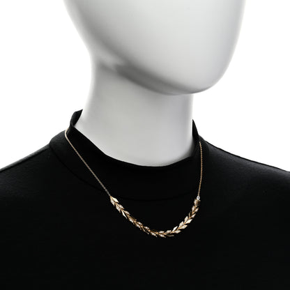 Tiffany 18K Yellow Gold Diamond Victoria Vine East West Necklace 2 of 7