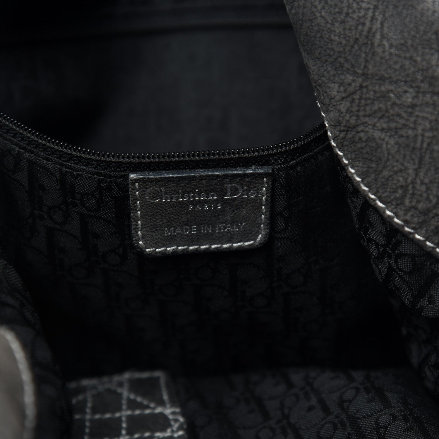 Christian Dior Goatskin Cannage Medium Lady Dior Hobo Gray 6 of 10