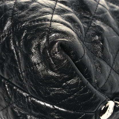 Chanel Metallic Crackled Calfskin Quilted Medium Big Bang Hobo Black 10 of 14