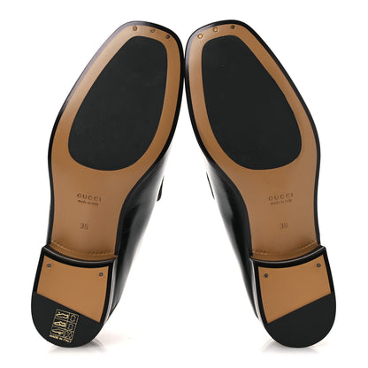 Gucci Goatskin Womens Horsebit Mid-Heel Loafers 36 Black 7 of 11