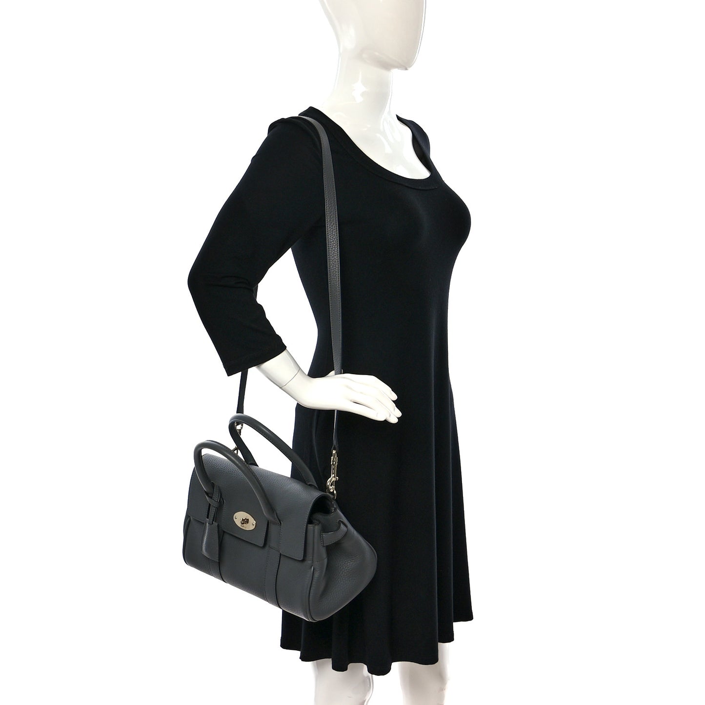 Classic Grain Small Bayswater Satchel Mole Grey