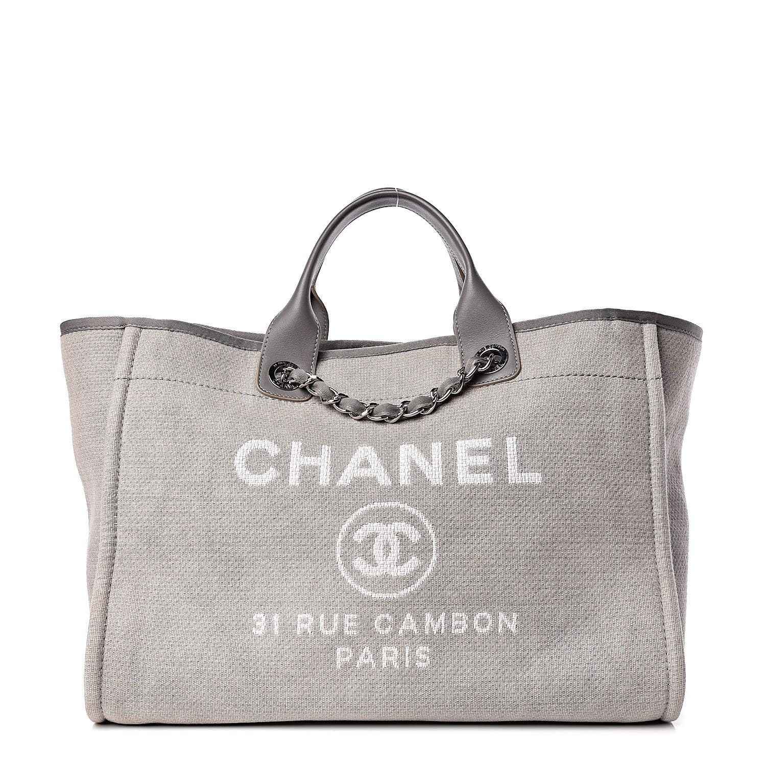 Chanel Canvas Large Deauville Tote Grey 1 of 16