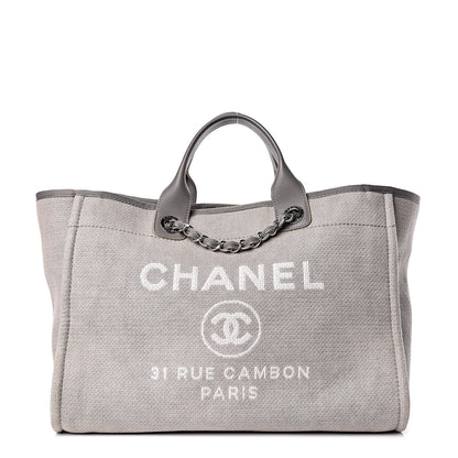 Chanel Canvas Large Deauville Tote Grey 1 of 16