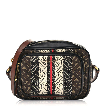 Burberry E-Canvas Monogram Stripe Camera Bag Bridle Brown 1 of 7