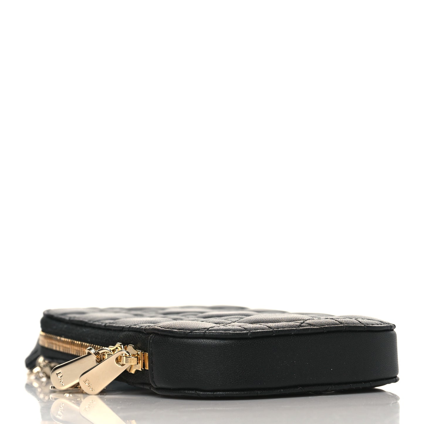 Lambskin Cannage Lady Dior Phone Holder Black